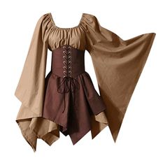 -Medieval Vintage Dress -Fashion And Cosplay Costume -Long Sleeve Dress -Firs Size Small & Medium Long Sleeve Corset Dress, Fashion Mini Dress, Irish Dress, Long Sleeve Corset, Medieval Cosplay, Combination Dresses, Corset Skirt, Belt Fashion, Medieval Costume