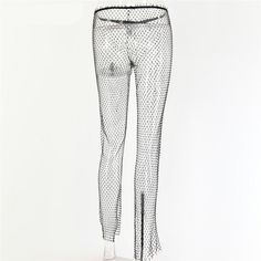 Length: 118CM Hips: 82-112CM Waist: 58-88CM Please allow 1-3 measurement error (Umit):cm Club Trousers, Fishnet Leggings, Mesh Pants, Rave Party, Pants Summer, Crystal Diamond, Party Festival, Trouser Style, Women Pants