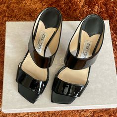 Things To Note: * 100% Authentic * Size 37.5 * Jimmy Choo Soft Patent Hira 85. * I Have Added Sole Guards To Prevent Slips, Was Extra $70 * With Original Box And Dust Bag * Comfortable And Soft * Color: Black Evening Slip-on Patent Leather Heels, Luxury Slip-on Heels With Heel Strap, Elegant Patent Leather Slip-on Sandals, Elegant Slip-on Patent Leather Sandals, Luxury Closed Toe Heels With Heel Loop, Luxury Open Heel Medium Width Heels, Patent Leather Sandals With Almond Toe And Leather Sole, Designer Patent Leather Slip-on Heels, Designer Slip-on Heels For Evening