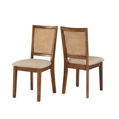 Homelegance By Top-Line Theordore Beige Linen Rattan Back Dining Chairs (Set of 2) Oak Rubberwood Farmhouse Dining Chairs, Classic Bed, Rattan Dining Chairs, Dining Chairs Set, Chair Types, Wood Dining Chairs, Rattan Chair, Farmhouse Dining, Chair Backs