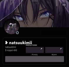 an anime character's profile on the webpage for nattsuukumii