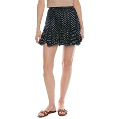 Color/Pattern: Midnight Polka Dot Approximately 17in From Waist To Hem Model Is 5'9 And Is Wearing A Size Small. Measurements May Vary Slightly By Size. Design Details: Elastic Drawstring Waist And Flounce Ruffle Hem Slip-On Styling 100% Rayon Hand Wash Imported Summer Pleated Mini Hem Skort, Summer Mini Hem Pleated Skort, Summer Pleated Mini Skort, Summer Pleated Mini Skirt Bottoms, Summer Mini Hem Pleated Skirt, Summer Mini Hem Bottoms For Day Out, Summer Mini Hem Skort With Relaxed Skirt, Summer Mini Hem Skort, Casual Polka Dot Mini Bottoms