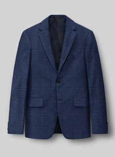 Stay on-trend and elevate your style with our exceptionally chic Loro Piana Rocco Wool Silk Linen Suit. Masterfully tailored from a premium blend of wool, silk, and linen, this suit features an eye-catching plaid pattern in vibrant blue and black tones, exuding a sense of refined sophistication. Its tactile experience is simply irresistible, cocooning you in unparalleled comfort. Whether you're gearing up for a grand adventure, relaxing with friends, or heading to a party, this suit will be your versatile and stylish companion.  A marriage of elegance and comfort, Loro Piana fabrics are made using the highest quality raw materials in the world, in their purest form or blended together. A sophisticated response to the dictates of contemporary elegance, these fabrics lend themselves to a wid Elegant Plaid Tweed Jacket For Business Casual, Elegant Plaid Tweed Blazer, Elegant Plaid Blazer, Luxury Plaid Suits For Semi-formal Occasions, Luxury Plaid Tweed Jacket For Office, Luxury Plaid Tweed Office Jacket, Luxury Fitted Plaid Blazer, Fitted Plaid Timeless Blazer, Tailored Plaid Linen Blazer