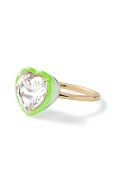 Make a statement day or night. This ring adds the perfect amount of sparkle to any occasion. Customize with your choice of heart-shaped lab-created white topaz with two-tone colored enamel. White Heart Ring For Proposal, White Enamel Ring With Gemstone For Anniversary, Luxury White Heart Ring, White Heart Diamond Ring Vs Clarity, White Heart-shaped Diamond Ring With Vs Clarity, Heart Shaped White Diamond Ring With Vs Clarity, White Diamond Heart Ring With Vs Clarity, White Heart Cut Jewelry For Proposal, Heart Cut White Jewelry For Proposal