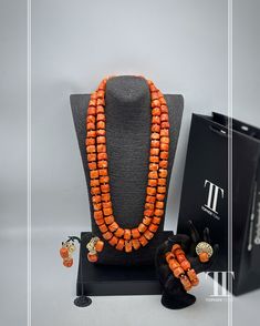 this set come with two tier necklace, two bracelet, a per of earrings & a ring.  -- Our stunning Coral Bead Necklaces and handmade accessories are a perfect choice for anyone searching for a unique and eye-catching piece of jewellery. This ethnic necklace is ideal for fashion-forward individuals, who want to add a touch of elegance to their ensemble. Crafted from high-quality coral beads, this African beaded necklace features an intricate design that is a perfect reflection of the rich African c African Beaded Necklace, African Traditions, African Traditional Wedding, Coral Beads Necklace, Tiered Necklace, Bead Necklaces, Ethnic Necklaces, Beads Handmade, African Culture