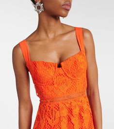 Made with delicate lace, it adds a touch of elegance to any occasion. The vibrant orange color is sure to make a statement, while the midi length offers a comfortable and versatile fit. Upgrade your wardrobe with this stunning dress! Main Fabric: 100% Polyester Lining: 100% Polyester Colour may vary due to lighting on images. The product images (without model) are closest to the true colour of the product.Item runs true to size chart and is cut to suit our size chart. Please refer to our size chart for the best fit. Do not size up or down. Lace Bustier, Dresses Xxl, Plus Size Shopping, Lace Midi, Lace Midi Dress, Plus Dresses, Vibrant Orange, Ruched Dress, Corset Dress