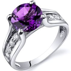 Amethyst Ring Sterling Silver Round Shape 1.75 Carats SR10226 top Independent Thinker, Cathedral Ring, Jewelry Questions, Alexandrite Ring, Paying Attention, Amethyst Jewelry, Amethyst Gemstone, Amethyst Ring, Purple Amethyst