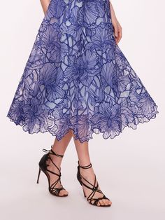 The Iris Cutwork Midi Dress is an a-line midi dress featuring a sweetheart neckline and taffeta bow detail at the waist. Dress Pesta, Stella Dress, Boots And Sneakers, British Indian, Marchesa, Cut Work, Emilio Pucci, Wedding Wear, Bow Detail