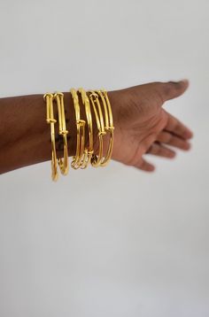 Handmade and high quality stackable bracelets. Available as a set of FOUR or  SIX. Stainless Steel. No tarnishing or fading. 18k Gold Plated. Very lightweight so get for stacking.  Created to be adjustable  W E' R E    S O C I A L  * IG: @MoonGoddessVibez * TIKTOK: https://www.tiktok.com/@shopmoongoddess *  PINTEREST: https://www.pinterest.com/MoonGoddessShop/ Many THANKS for visiting us ✨️ Adjustable Stackable Bangle For Everyday, Adjustable Hoop Bangle For Everyday, Adjustable Gold-plated Stackable Bracelets, Adjustable Stackable Gold-plated Bracelets, Adjustable Stackable Gold-plated Bangle, Adjustable Stackable Yellow Gold Bracelets, Adjustable Stackable Hoop Bangle, Adjustable Gold Hoop Bracelets, Adjustable Stackable Gold Cuff Bracelet