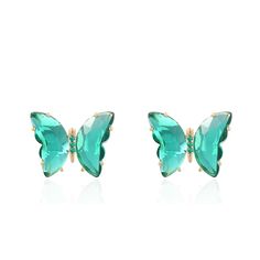 PRICES MAY VARY. Earring size:2.0CM*1.5CM(0.79IN*0.59IN); These delicate stud earrings inlay butterfly shape green crystal glass,14K gold plated These stud earrings suitable for people with pierced ears. Occasion:Can be used in valentine's day,wedding day,anniversary,mother's day,christmas day, thanksgiving day,party,birthday or a special occasion. FABULOUS Gift:A ideal gift for girlfriend,lover,wife,brides,bridesmaids,girls,daughter,women,ladies,mother,sister and so on. Green Butterfly Jewelry For Gifts, Green Butterfly Jewelry For Gift, Beautiful Meaning, Earrings Golden, Gold Stud Earrings, Stud Earrings For Women, Butterfly Shape, Green Crystal, Crystal Stud Earrings