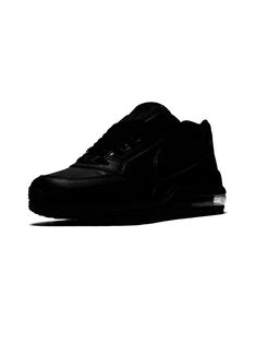 Black leather Air Max LTD 3 sneakers from Nike featuring a rubber sole, a round toe and a lace-up front fastening. These styles are supplied by a premium sneaker marketplace. Stocking only the most sought-after footwear, they source and curate some of the most hard to find sneakers from around the world. Nike Leather Running Shoes With Air Max Cushioning, Nike Leather Lace-up Basketball Shoes, Black Leather High-top Sneakers For Light Sports, Leather Lace-up Running Shoes For Light Sports, Dynamic Leather Lace-up Running Shoes, Leather Low-top Basketball Shoes With Laces, Leather Basketball Shoes With Air Cushioning For Sports, Classic Leather Running Shoes For Streetwear, Classic Black Lace-up Running Shoes