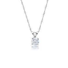 Diamond Solitaire Pendant, Solitaire Pendant, Diamond Solitaire, Round Brilliant, White Gold, Pendant, Gold, White