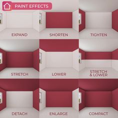 the different types of paint effects are shown in this graphic above it's description