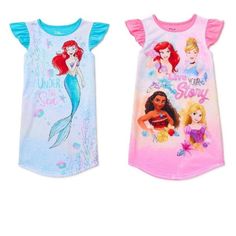 2 Nightgowns Size 4/5 Pink Disney Sleepwear For Bedtime, Disney Style Pink Sleepwear For Bedtime, Pink Cartoon Print Sleepwear For Sleepover, Multicolor Character Print Sleepwear, Pink Disney Sleepwear For Pajama Party, Pink Disney Cotton Sleepwear, Disney Character Print Sleepwear For Bedtime, Disney Cartoon Print Sleepwear For Sleepover, Disney Sleepwear With Cartoon Print For Sleepover