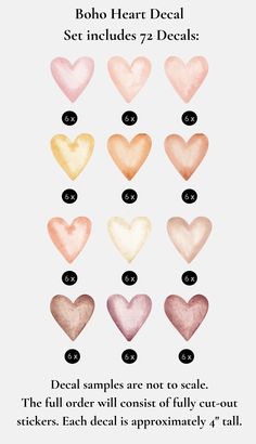 the different shades of heart shapes are shown in this graphic style, which shows how to choose