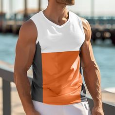 Season:Summer; Sleeve Length:Sleeveless; Gender:Men's; Style:Classic,Fashion,Comfortable,Big and Tall,Esencial; Tops Type:Undershirt,Sleeveless Shirt,Vest,Tank Top; Occasion:Street,Holiday,Casual,Sports,Gym; Pattern:Color Block; Neckline:V Neck; Listing Date:04/07/2024 Sleeveless Muscle Tee For Gym In Summer, Sleeveless Cotton Tank Top, Sleeveless Gym Vest For Spring, Sleeveless Muscle Tee For Beach In Spring, Sleeveless Muscle Tee For Summer Sports, Sleeveless Vest Top For Workout, White Sleeveless Muscle Tee For Summer, Sleeveless Sports Top For Summer, White Casual Sleeveless Vest