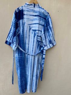 This Robe we makes from 100% Cotton printed fabric. The fabric print is Anokhi Floral which is very popular in all over the world . We use pure cotton cambric fabric . This is free One size robe . There is both side pocket in robe. Length = 120 cms. ( 48 inches) Indigo Prints, Printed Robe, Cotton Kimono, Long Kimono, Night Wear, Swim Wear, Dressing Gown, Beautiful Gowns, Get Dressed