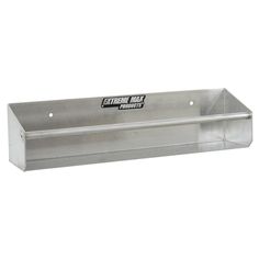 a stainless steel shelf with the words extreme duty on it's front and bottom