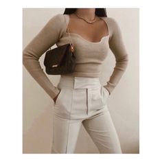 Zara Pants New With Tags Girls Streetwear, Khaki Style, Chique Outfits, Populaire Outfits, Knitted Tops, Modieuze Outfits, Elegantes Outfit, Knitting Women Sweater, White Pants