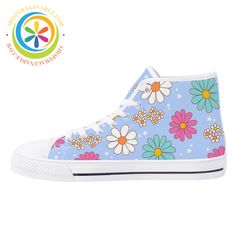 Retro 80s Floral Ladies High Top Canvas Shoes Spring Cotton High-top Sneakers With Round Toe, Trendy Spring Canvas High-top Sneakers, Trendy High-top Sneakers With Rubber Sole For Spring, Trendy Spring High-top Canvas Sneakers, Spring High-top Sneakers For Streetwear With Speckled Midsole, Summer Cotton High-top Sneakers With Round Toe, Cute High-top Sneakers With Round Toe For Spring, Cute Spring High-top Sneakers With Round Toe, Summer Cotton Canvas Shoes With Vulcanized Sole