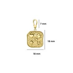 This square-shaped charm features iconic symbols of fortune: a four-leaf clover, heart, North Star, evil eye, and horseshoe, each adding a unique touch of charm. Designed for versatility, it easily attaches to necklaces, bracelets, or earrings with a push-in clasp, making it an ideal choice for personalizing your jewelry ensemble or gifting to someone special as a token of luck and love. PRODUCT DETAILS: • Material: 14K Solid Gold• Choice of Gold Color: Yellow Gold• Style: Minimalist• Versatile Dangle Cross Earrings, Luck Necklace, Gold Rosary, Good Luck Necklace, Iconic Symbols, Gold Cross Necklace, Luck Charms, Personalized Valentines, Cross Bracelet