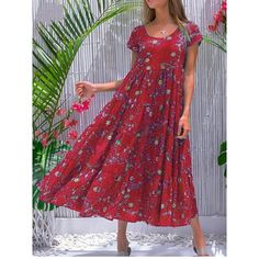 Season:Fall,Summer; Fabric:Polyester; Sleeve Length:Short Sleeve; Look After Me:Wash separately; Gender:Women's; Style:Boho,Tropical; Elasticity:Micro-elastic; Occasion:Home,Holiday; Details:Random Pattern; Fit Type:Regular Fit; Dresses Type:Boho Dress,Tiered Dress,Swing Dress; Pattern:Ditsy Floral,Floral; Design:Print; Neckline:Crew Neck; Special Size:EU / US Size; Front page:FF; Listing Date:03/14/2024; Bust:; Length:; Dress Length Type:Long Dress Maxi Dress; Print Type:Print Snow Gif, Floral Dress Outfits, Tropical Boho, Floral Dress Casual, White Short Dress, Floral Dresses, Dress Maxi, Loose Dress, Orange Dress