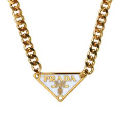 Prada Blanc Gold Necklace - Reluxe Vintage Birthday Dream, Prada Vintage, Barbie Vibes, Designers Jewelry Collection, Vintage Wallet, Preppy Jewelry, Luxe Jewelry, Jewelry Accessories Ideas, Necklace Chain Lengths