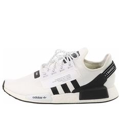 Adidas NMD_R1 V2 'Footwear White' Footwear White/Core Black/Footwear White FV9022 White Breathable Winter Sneakers, Functional White Winter Sneakers, Adidas Nmd R1 V2, Nmd R1 V2, Black Footwear, Adidas Nmd R1, White Core, Nmd R1, Adidas Nmd