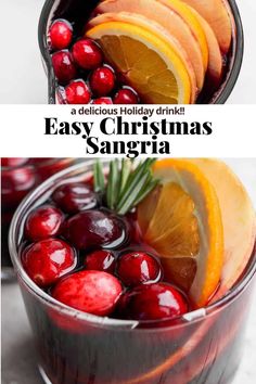 an easy christmas sangria recipe with oranges and cranberries