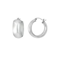 These classic sterling silver hoop earrings are a must-have for any wardrobe. These classic sterling silver hoop earrings are a must-have for any wardrobe.Click on this JEWELRY & WATCHES GUIDE to learn about fit, styles, materials and more! Metal: sterling silver Backings: click-it Plating: rhodium Finish: polished Earring length: 25 mm Size: One Size. Gender: female. Age Group: adult. Sterling Silver Hoop Earrings, Sterling Silver Hoops, Silver Hoops, Silver Hoop Earrings, Gender Female, Jewelry Watches, Age Group, Gemstone Rings, Hoop Earrings