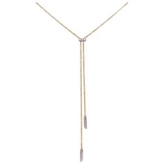 This stunningly beautiful 14k yellow and white gold adjustable lariat necklace dripping with diamonds provides a look that is very modern yet classic! This necklace is very fashionable and can add a touch of style to any outfit, yet it is also classy enough to pair easily with formal wear. It looks beautiful by itself but also looks wonderful in a necklace stack #NeckMess! This necklace would make the perfect gift for yourself or your loved one! The details for this beautiful necklace are listed Luxury Delicate Yellow Gold Drop Necklace, Diamond Lariat Necklace, Necklace Stack, Diamond Bar, Gold Choker, Star Jewelry, Beautiful Necklace, Lariat Necklace, Round Cut Diamond