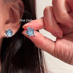 Material: Artificial Crystal Color: A Pair of Blue Starry Sky Earrings Style: Korean Korean Style Blue Starry Sky, Cartilage Ear Cuff, Starburst Earrings, Stars Design, Style Korean, Cartilage Earrings, Starry Sky, Star Designs, Wedding Earrings