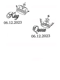 the king and queen wall decals are shown in two different colors, each with their own crown