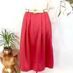 Lovely Deep Salmon Pink Midi Skirt With Pockets!! *Please See Pictures For Measurements. *Please Note All Measurements Are Taken With The Item Lying Flat And Should Be Doubled For An Approximate Size. *All Items Are Pre Worn And Thus Not In Brand New Condition Unless Listed Otherwise. I Will Make Note Of And Photograph Obvious Or Exceptional Wear Such As Fabric Pilling, Snags Or Stains.* Skirts Vintage, Pink Midi Skirt, Fabric Pilling, Midi Skirt With Pockets, Pink Midi, Vintage Skirts, Skirt With Pockets, Salmon Pink, Skirts With Pockets