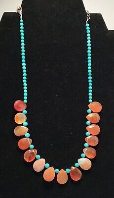 Carolyn Pollack 925 Native Tribal Southwestern Turquoise Agate Necklace 19" *  | eBay Bohemian Faceted Turquoise Necklaces, Faceted Turquoise Bohemian Necklaces, Bohemian Faceted Turquoise Necklace, Bohemian Turquoise Faceted Necklace, Faceted Turquoise Bohemian Necklace, Turquoise Faceted Bohemian Jewelry, Adjustable Faceted Turquoise Necklace, Bohemian Faceted Turquoise Beaded Necklaces, Torquise Jewelry