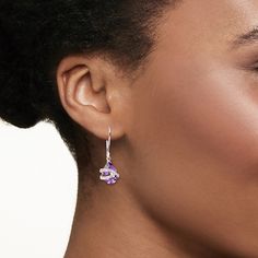 Ross-Simons - 5.00ct t. w. Amethyst, .80ct t. w. White Zircon Drop Earrings in Silver. Elevate every look with glamorous jewel dressed in sparkle! These stunning 5.00 carat pear-shaped amethyst drop earrings are wrapped with radiant ribbons of .80 ct. t. w. round white zircons. Crafted in sterling silver. Hanging length is 1 1/4". Earwire, white zircon and amethyst drop earrings. Amethyst birthstones are the perfect gift for February birthdays. Jewel Dress, Amethyst Birthstone, February Birthday, Fine Jewelery, Pear Shaped, Amethyst, Sparkle, Perfect Gift, Drop Earrings