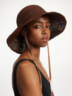 Rafiah straw hat - Buy Other Accessories online | By Malene Birger Brown Woven Straw Hat With Curved Brim, Chic Adjustable Handwoven Hats, Brown Woven Straw Bucket Hat, Brown Woven Straw Hat, Brown Braided Straw Hat For Vacation, Brown Woven Straw Boater Hat, Chic Adjustable Handwoven Sun Hat, Brown Wide Brim Woven Straw Hat, Handwoven Brown Wide Brim Straw Hat