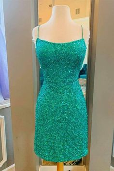 Teal Homecoming Dresses, Homecoming Dress Tight, Pink Sequin Party Dress, Green Hoco Dress, School Event Dress, Mini Homecoming Dress, Sequined Mini Dress, Cute Homecoming Dresses