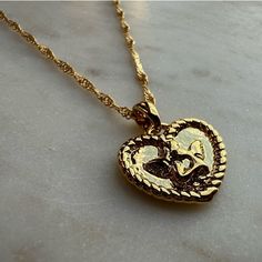 9.5" Chain Drop 18k Gold Plated Brass Open To Reasonable Offers. Minimalistic, Low Waste Packaging. Ships Quickly. Major Discount On Bundles + Only Pay For Shipping Once. Shop Sustainably & Save, Shop Secondhand! 14k Gold Heart Necklace Tarnish Resistant For Gift, 14k Gold Tarnish-resistant Heart Necklace Gift, 14k Gold Tarnish-resistant Heart Necklace For Valentine's Day, Gold Heart Necklace Tarnish Resistant For Her, Tarnish Resistant Heart Pendant Necklaces For Mother's Day, Yellow Gold Tarnish-resistant Charm Necklace For Valentine's Day, Gold Plated Charm Necklaces With Delicate Chain For Anniversary, Gold Plated Charm Necklace With Delicate Chain For Anniversary, Tarnish Resistant Gold Plated Heart Necklace Gift