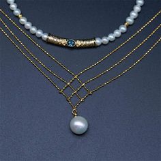 Sweet pearl choker A big pearl is not always better, but the right size brings more elegance and refinement, like this tiny pearl necklace. High-quality freshwater pearls of 2 to 3mm are separated by small gold-plated beads to form a 15 to 17 inch pearl choker necklace with sapphires at the ends mounted on gold-plated parts. The small size makes the pearl choker look sweet and adorable. Adjustable pearl choker necklace The tiny size makes the pearl necklace choker bound to work well with other g Gold Beaded Akoya Pearl Necklace With Pearl Chain, Gold Akoya Pearl Beaded Necklace With Pearl Chain, Gold Akoya Pearl Chain Beaded Necklace, Yellow Gold Pearl Necklace With Gold Beads, Gold Pearl Drop Choker Necklace, Elegant Pearl Necklace With Tiny Beads, Elegant Gold Pearl Necklace With Tiny Beads, Tiny Pearl Necklace, Choker Pearl