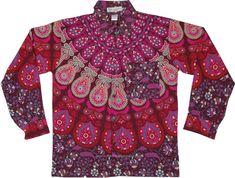 A free-wheeling hippie style hippie print cotton fabric full sleeve shirt. The shirt features a kaleidoscope-like Indian Royal print, with a front pocket, buttons, and a collar on the neck. #tlb #Printed #bohemianfashion #Unisex #VacationShirt #HawaiiShirt #HippieStyle Multicolor Long Sleeve Shirt For Festivals, Long Sleeve Graphic Print Hippie Top, Hippie Long Sleeve Printed Tops, Hippie Style Long Sleeve Printed Tops, Multicolor Long Sleeve Tops With Boho Collar, Hippie Long Sleeve Cotton Shirt, Bohemian Long Sleeve Tops With Pockets, Pink Long Sleeve Tops For Festivals, Casual Long Sleeve Shirt For Festival