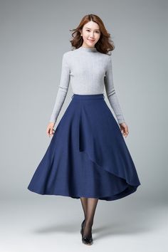 evening skirt, blue skirt, wool skirt, layered skirt, tie belt skirt 1 – XiaoLizi Circle Skirt Outfits, Minecraft Rp, Belt Skirt, Skirt Wool, Evening Skirts, Boho Skirts, Skirt Belt, Wool Skirt, Layered Skirt