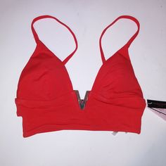 Victoria Secret Swim Bikini Top Xs Solid Red V Center Long Line Removable Padding Wireless New With Tags *Bundle To Save Chavonne11 022723 Trendy Red Crop Top With Built-in Bra, Low-cut Seamless Swimwear For Party, Red Bra-friendly Crop Top For Summer, Red Bra Friendly Crop Top For Summer, Victoria's Secret Red Party Top, Victoria's Secret Red Top For Party, Red Crop Top With Built-in Bra For Night Out, Red Beachwear Tops For Poolside, Red Bra-friendly Crop Top