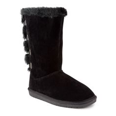 These sugar Panthea cozy boots will keep you warm all season long. These sugar Panthea cozy boots will keep you warm all season long. Watch this video to find out how to perfectly fit your boots.SHOE FEATURES Faux fur collar Lace up accents at the back Durable traction soleSHOE CONSTRUCTION Faux suede upper Faux fur lining TPR outsoleSHOE DETAILS Round toe Pull-on Memory foam footbed Spot clean 15.5-in. shaft circumference 6.5-in. shaft height Color: Black. Gender: female. Age Group: adult. Luxury Winter Knee-high Boots Medium Width, Medium Width Tall Knee-high Boots For Winter, Black Outdoor Boots With Faux Fur Lining, Pink Oxford Shoes, Ankle-high Leather Boots With Faux Fur Lining, Black Insulated Ankle-high Waterproof Boots, Clean 15, Pink Platform Heels, Tall Winter Boots