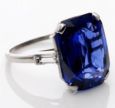 Cartier - 14.55 Carat No Heat Sapphire Diamond Platinum Ring Platinum Diamond Rings, Deco Jewelry, No Heat, Blue Sapphire Rings, Platinum Ring, Sapphire Jewelry, Dream Jewelry