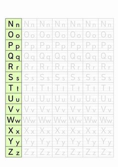 the alphabet is shown in green and white