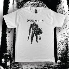 Dark Souls t-shirts printed on white Hanes beefy blanks White Grunge Shirt With Screen Print, White Grunge T-shirt With Screen Print, White Grunge Fan Merchandise Tops, White Grunge Fan Merchandise Top, White Grunge T-shirt For Fan Merchandise, White Short Sleeve Grunge T-shirt, White Printed T-shirt For Band Merch, Shirt Aesthetic, White T Shirts