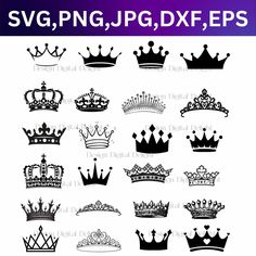 crown svg, png, dxf eps files