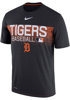 Nike Detroit Tigers Mens Navy Blue AC LGD Team Issue Tee Short Sleeve T Shirt - Image 1 Casual Sport Outfit, Sports Team Apparel, Volleyball Shirt, Tshirt Design Men, Retro Sports, Basketball Shirts, T Shirt Image, Tiger T Shirt, Team T Shirts