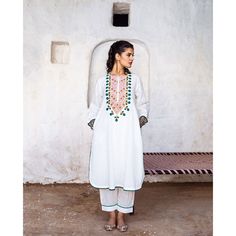 Gulabo Jaipur Arzu White Kurta (Set of 2) Unstitched White Bohemian Palazzo Set, Bohemian Chanderi Palazzo Set For Eid, Bohemian Unstitched Kurta With Gota Work, Unstitched Bohemian Kurta With Gota Work, Bohemian Kurta With Gota Work For Navratri, Bohemian Style Dabka Kurta For Designer Wear, Bohemian Gota Work Kurta For Navratri, Bohemian Palazzo Set With Gota Work For Eid, Spring Anarkali Kurta With Gota Work